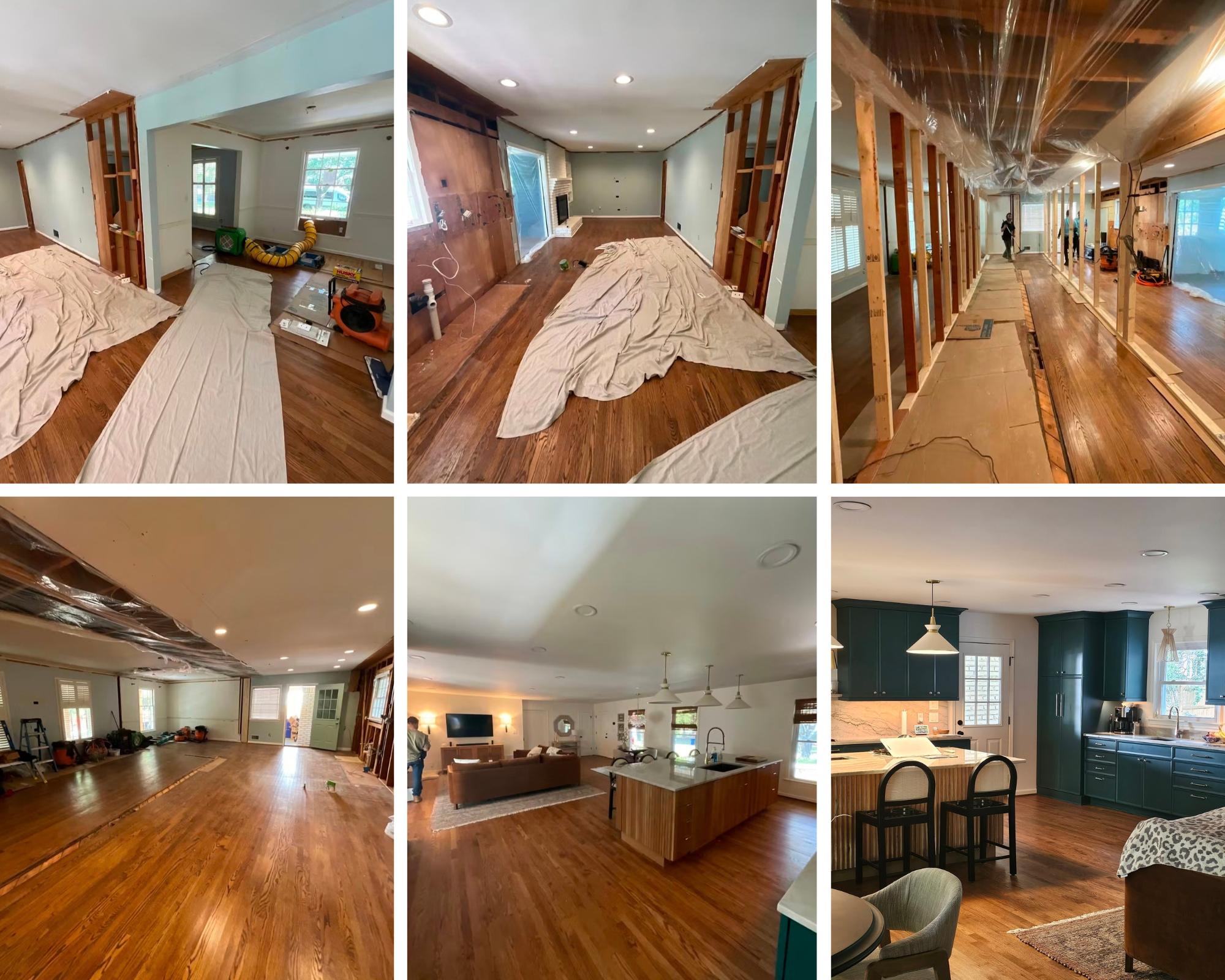 Home renovation and remodeling project collage by Outside the Box Construction